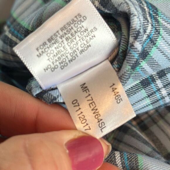 Peter Millar Shirt Mens Medium Crown Sport Plaid Button Preppy Casual Poly Blend - Picture 6 of 8